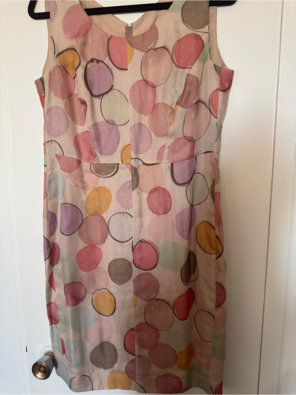 Sleeveless Pastel Polka Dot Shift Dress - Pink Multi